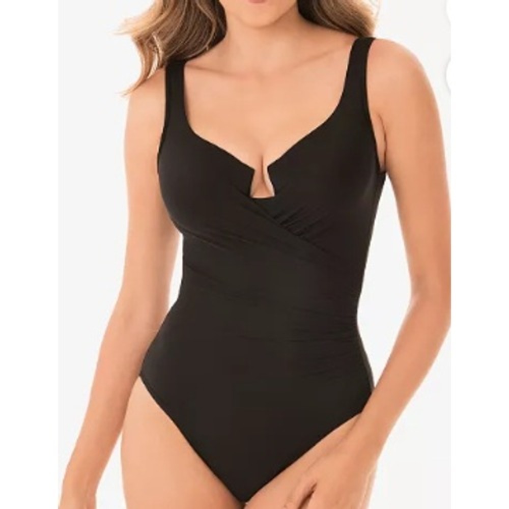 Miraclesuit Escape Black Underwire Slimming One Piece Swimsuit 451266 Womens 16